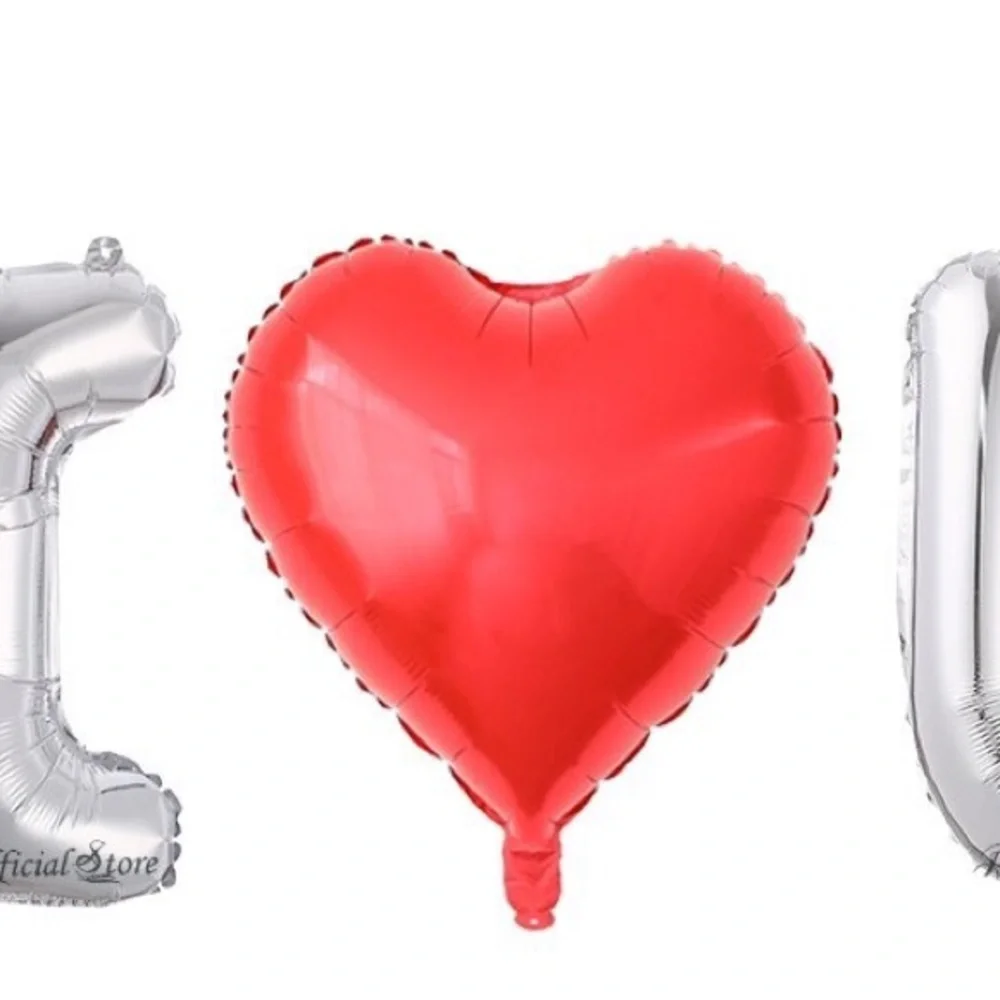 Set I love U 16in Letter Red Heart  Wedding Valentine's Day Gift Foil Balloons